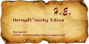 Hornyánszky Edina névjegykártya
